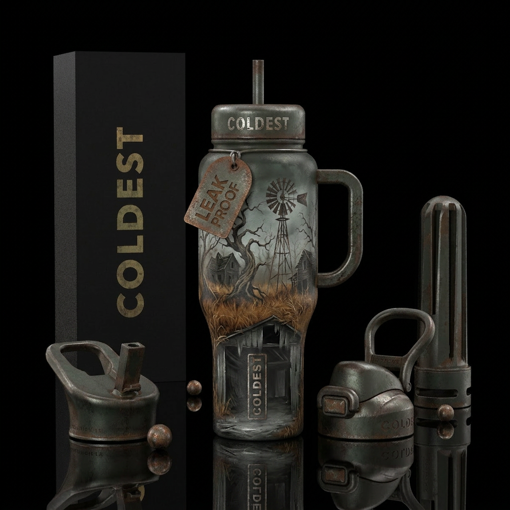 Painting, paint scrapper with a couple different h... water bottle design