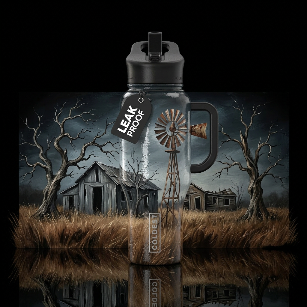 Painting, paint scrapper with a couple different h... water bottle design