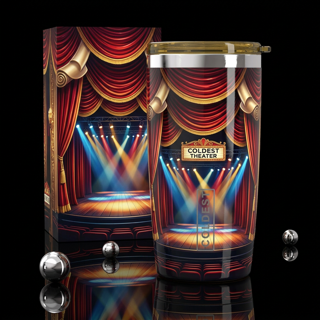 Lights curtain action, broadway bottle, rolls,glos... water bottle design