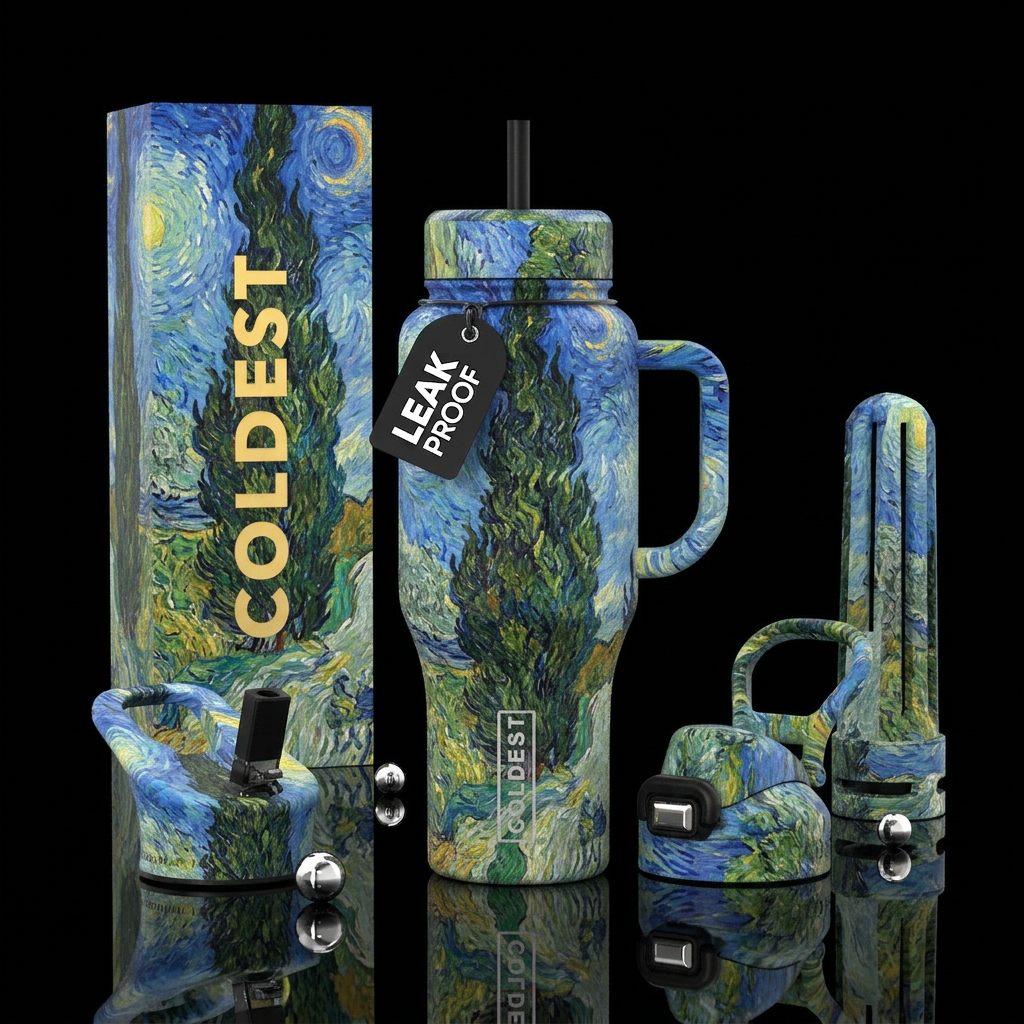The Garden of the Asylum at Saint-Rémy Vincent van... water bottle design