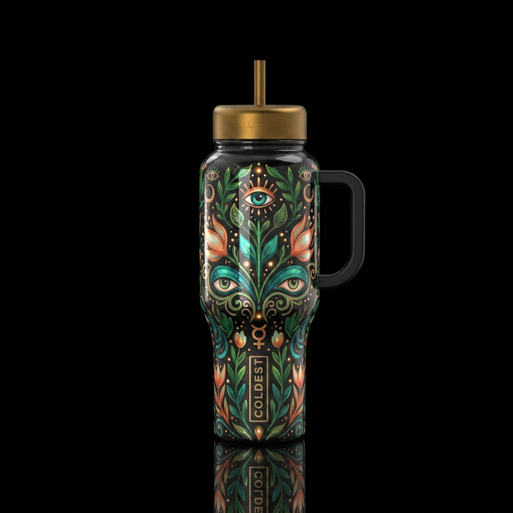 Cocktail, alluring, sassy,savvy, glowie, glossy, t... water bottle design