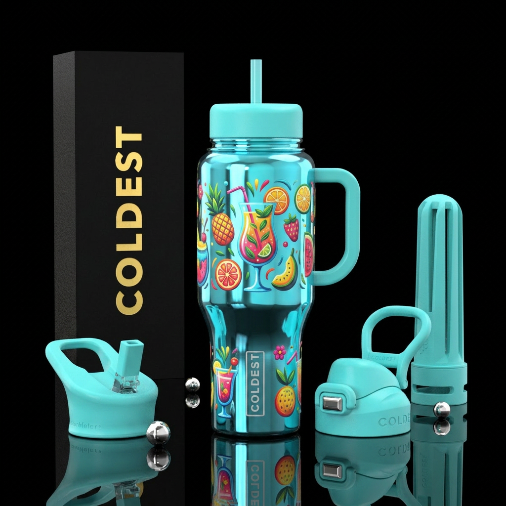 Cocktail, alluring, sassy,savvy, glowie, glossy, t... water bottle design
