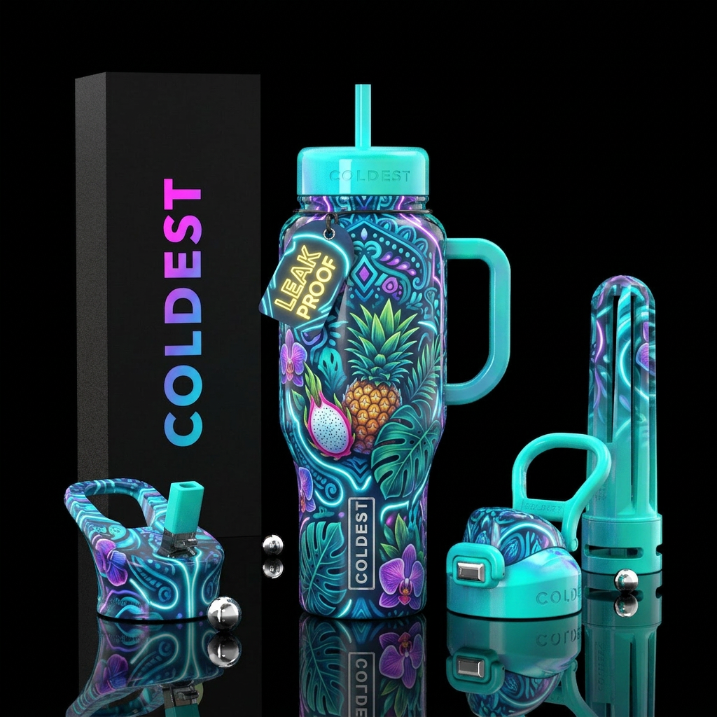 Cocktail, alluring, sassy,savvy, glowie, glossy, t... water bottle design