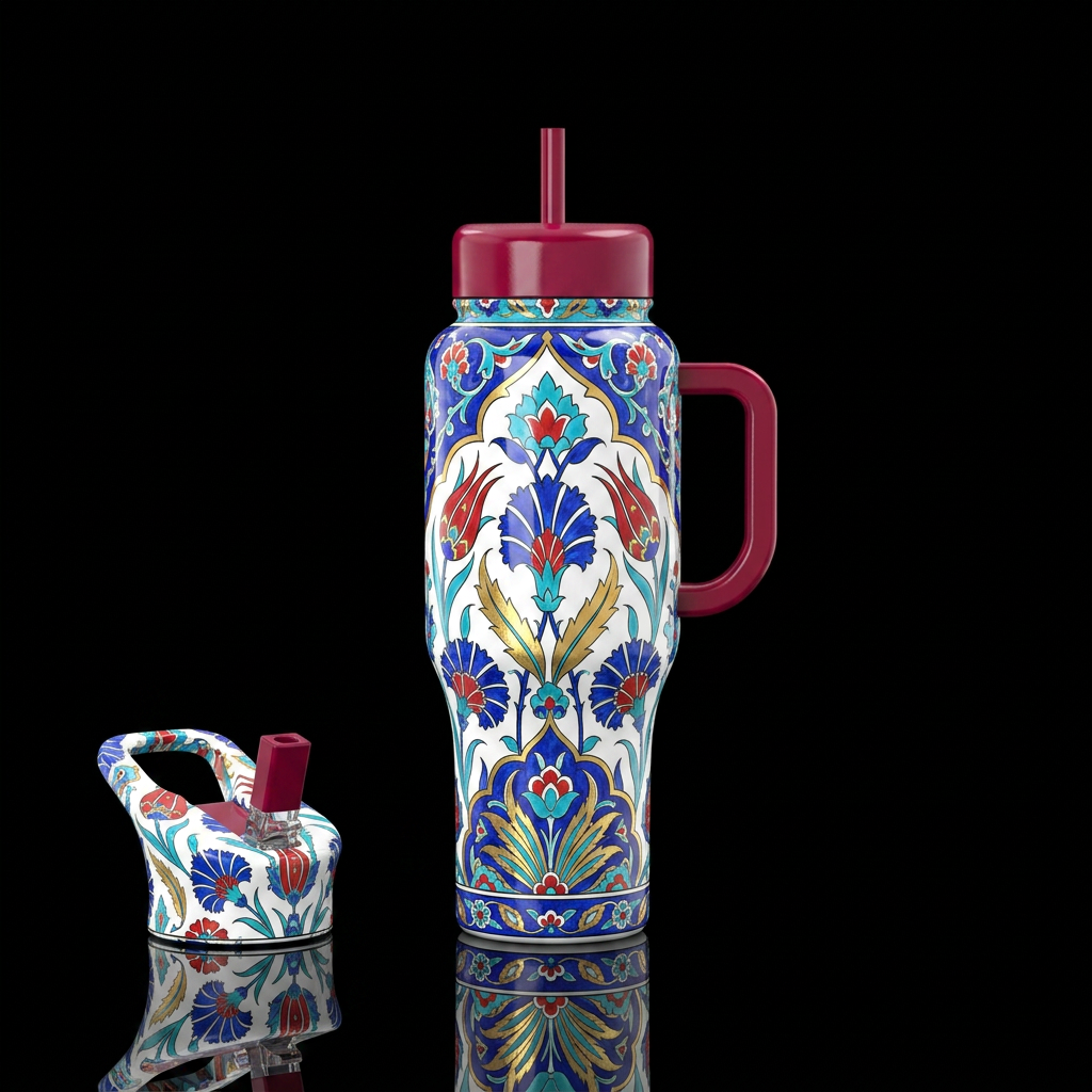 Ottoman Empire,glossy,trompe-l'œil water bottle design