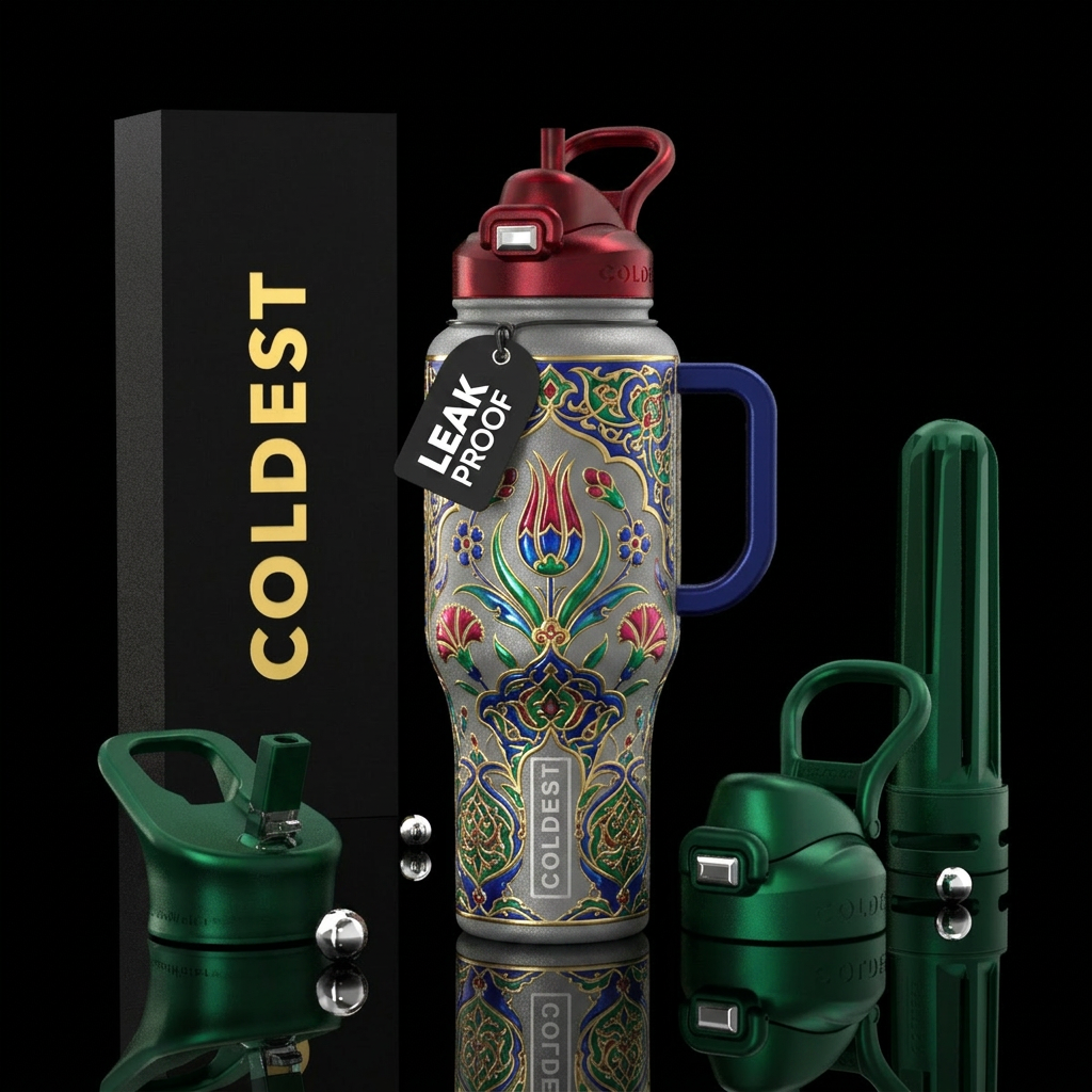 Ottoman Empire,glossy,trompe-l'œil, glowie water bottle design