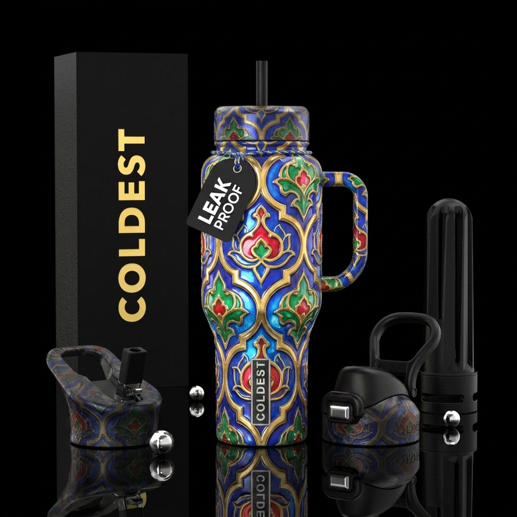 Ottoman Empire,glossy,trompe-l'œil, glowie water bottle design