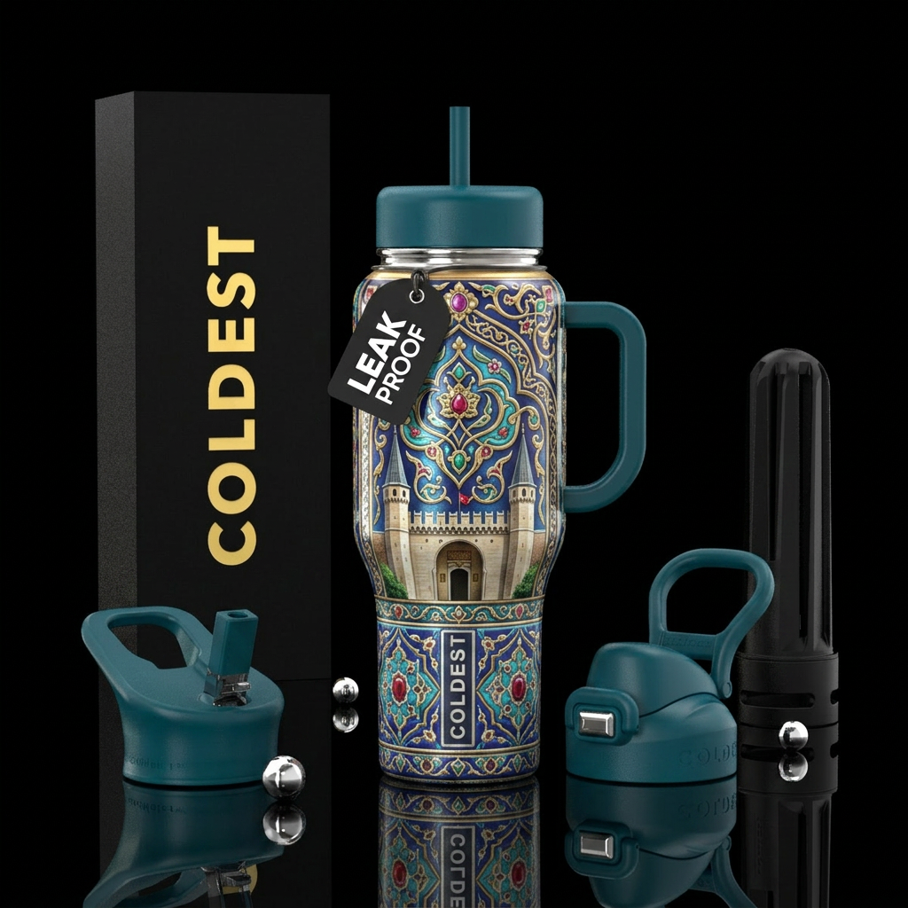 Ottoman Empire,glossy,trompe-l'œil, glowie water bottle design