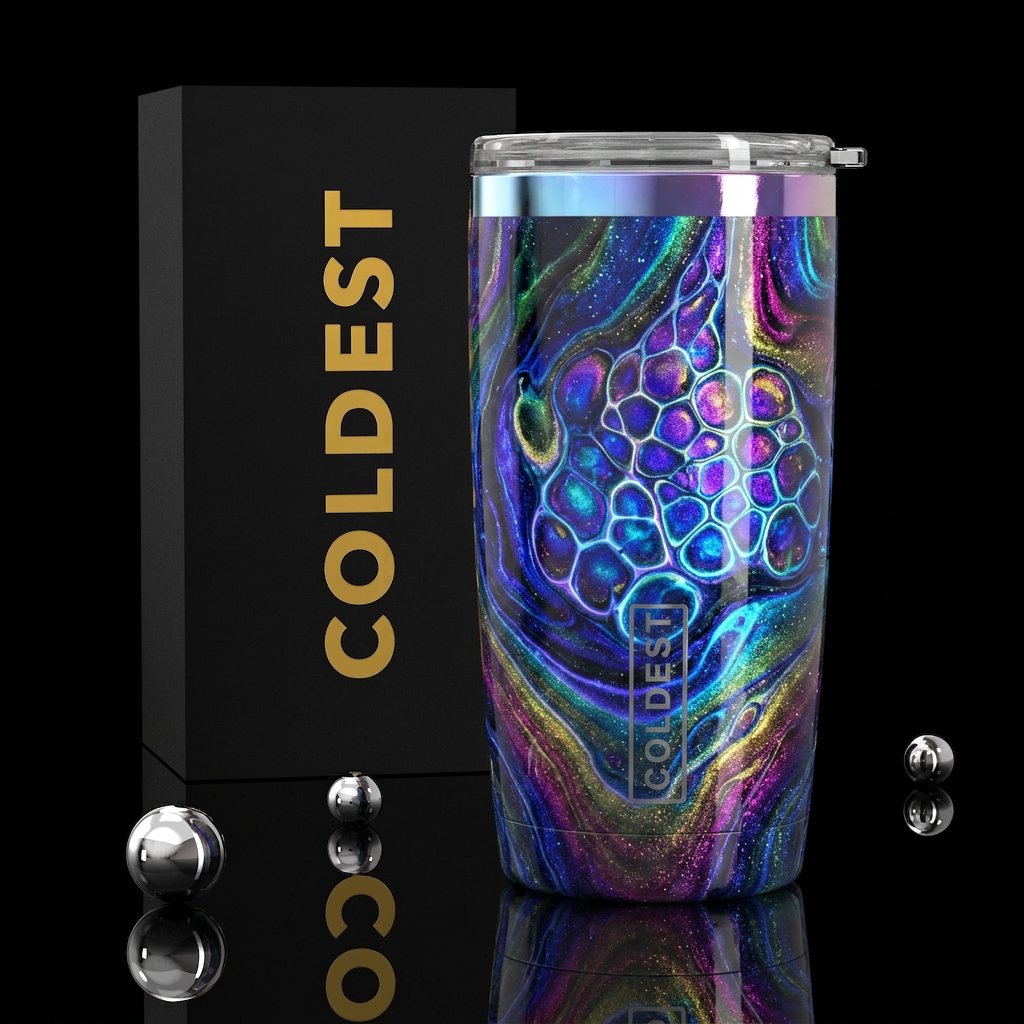 Paint pour with cell activator, glossy, glowie, tr... water bottle design