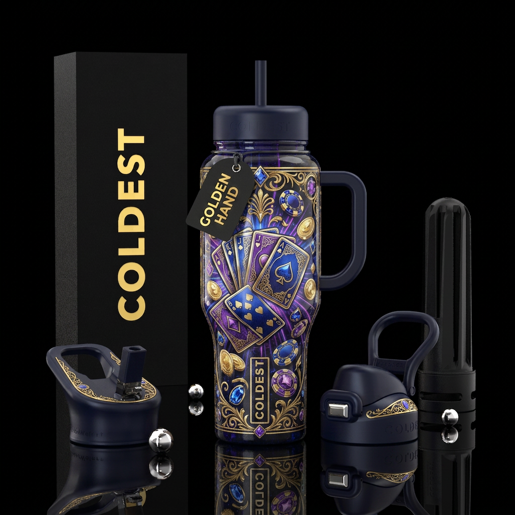 A Gamblers Dream,glossy, trompe-l'œil, provocative... water bottle design