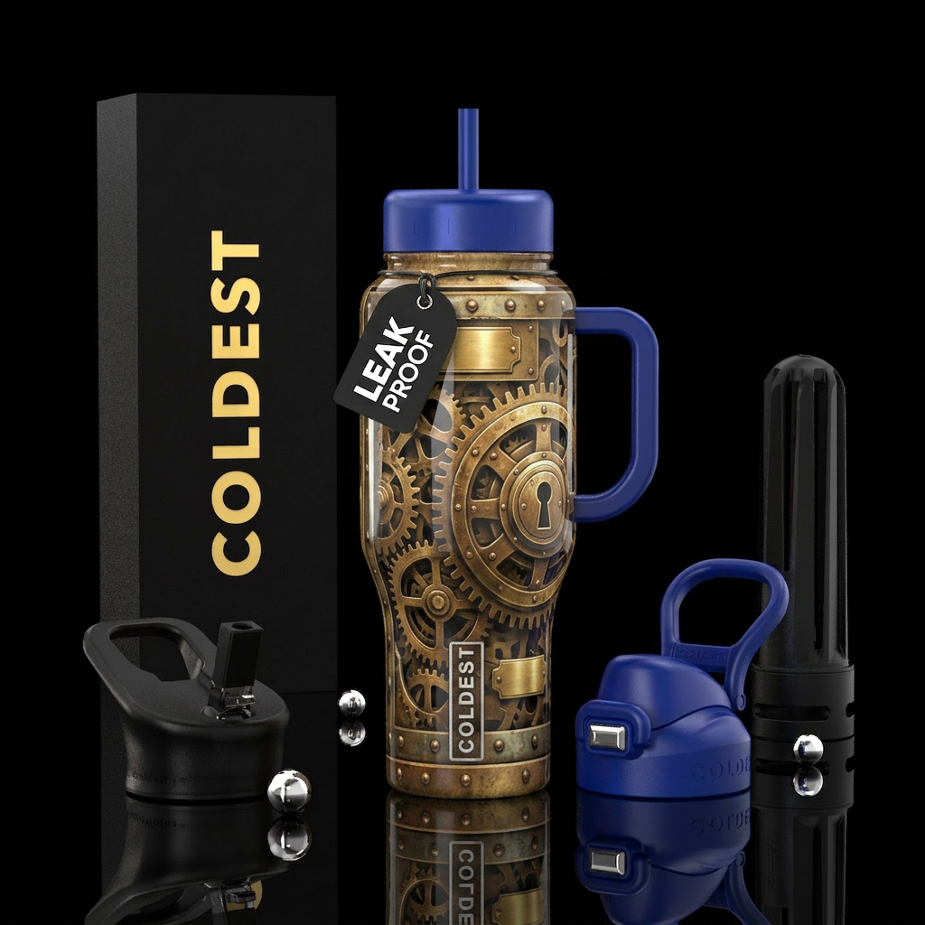 Vault,glossy, trompe-l'œil water bottle design