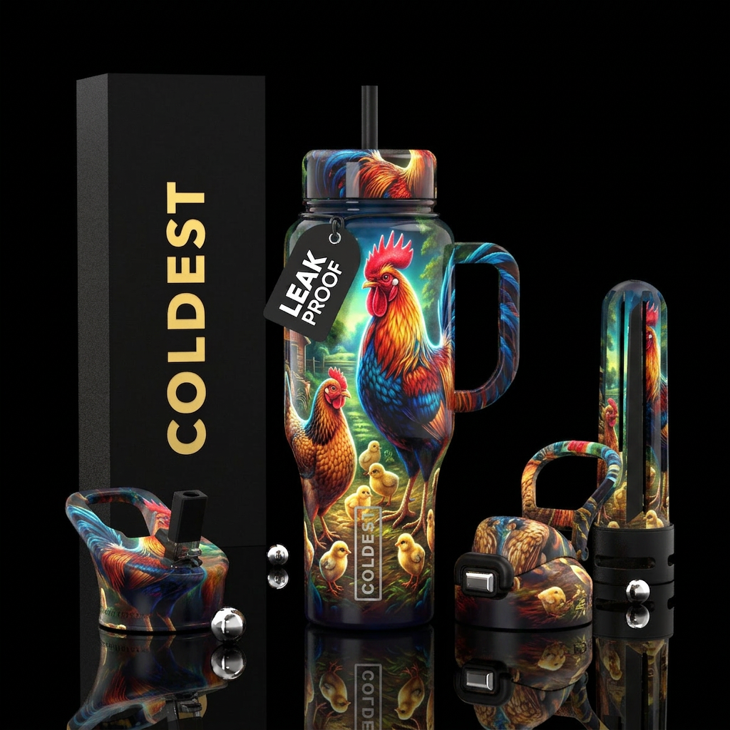 , glossy, , trompe-l'œil ,glowie, vibrant,flamboya... water bottle design