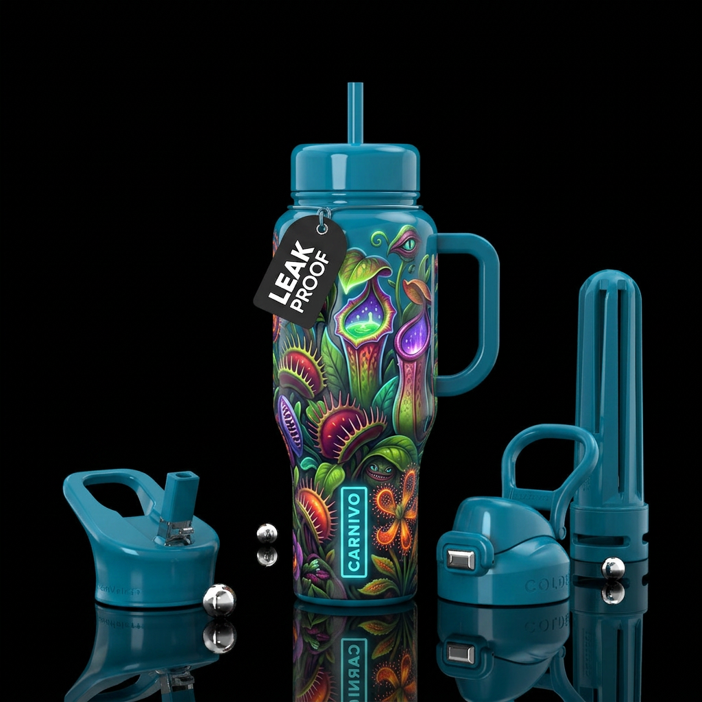 Glowie horrors, glossy, realism, trompe-l'œil ,, v... water bottle design