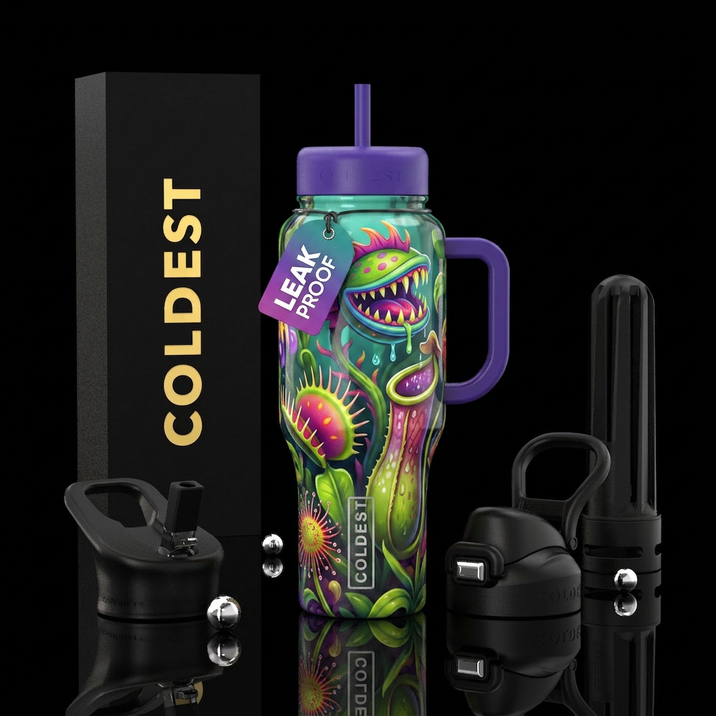 horrors, glossy, realism, trompe-l'œil ,, vibrant,... water bottle design