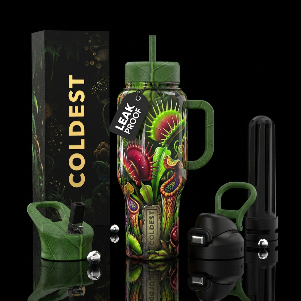 horrors, glossy, realism, trompe-l'œil ,, vibrant,... water bottle design
