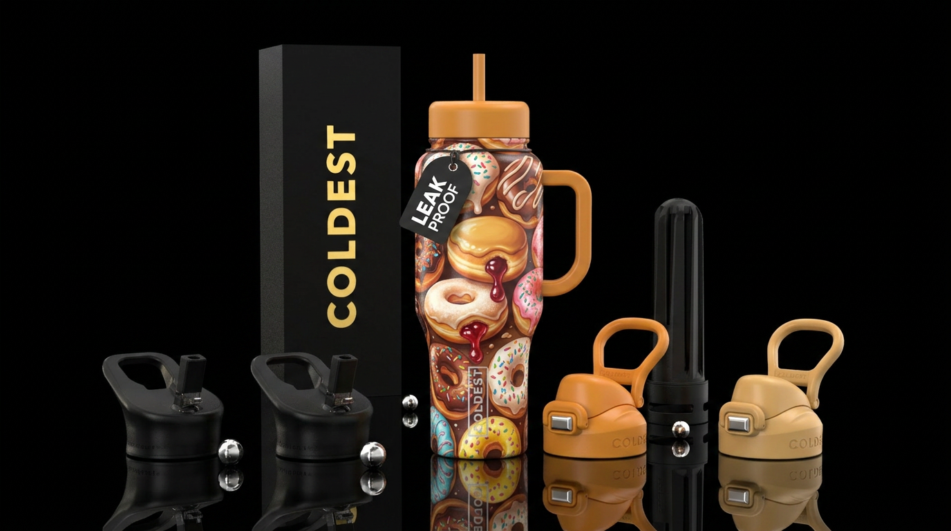 Pudding filled donuts, jelly filled donuts, glazed... water bottle design