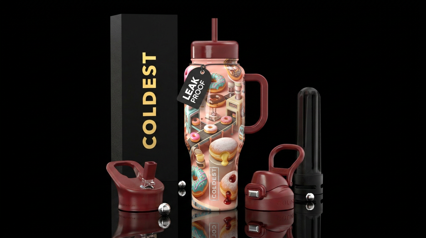 Pudding filled donuts, jelly filled donuts, glazed... water bottle design