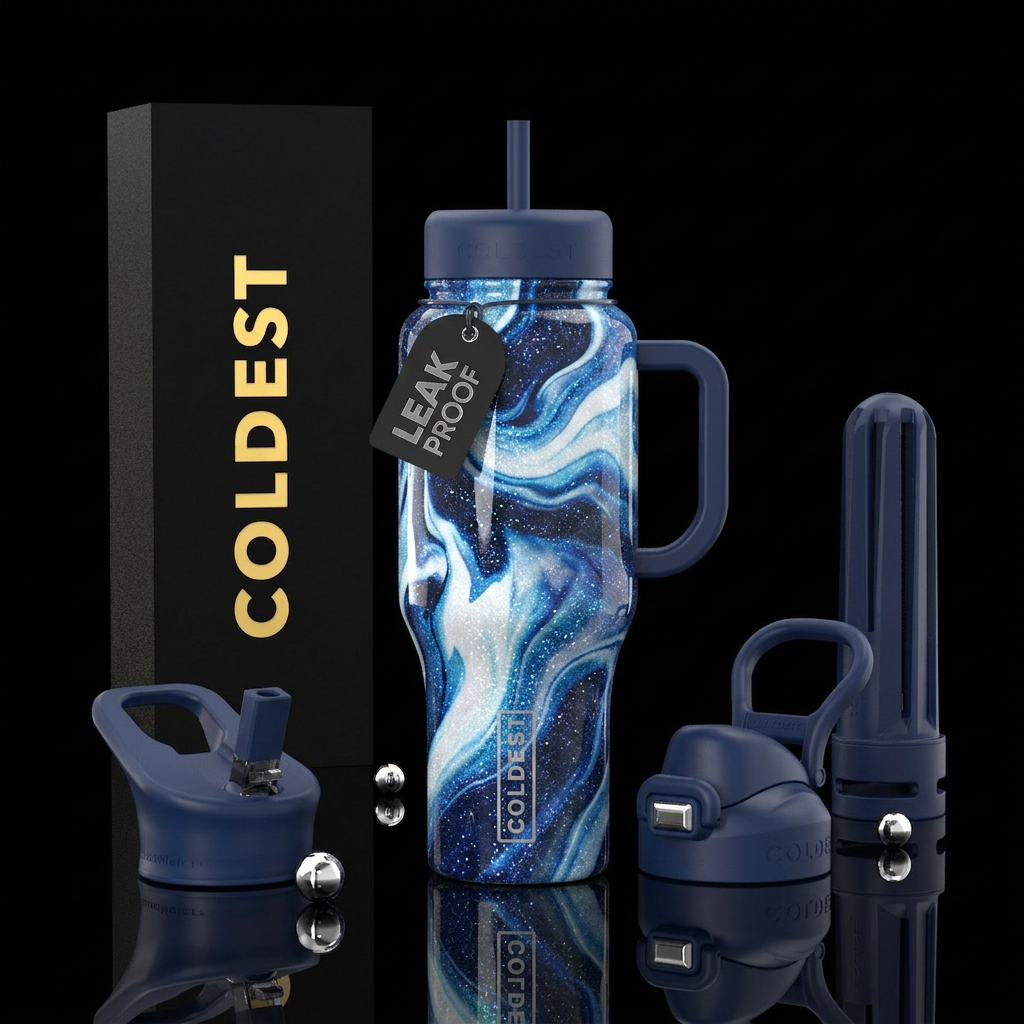 Air force one colors,glossy,abstract , glitter water bottle design