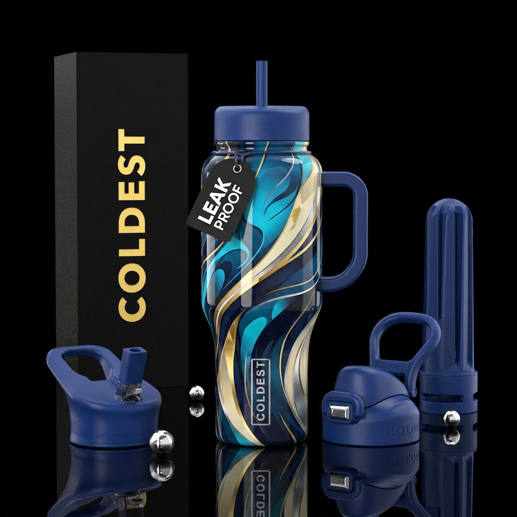 Air force one colors,glossy,abstract , digital art water bottle design