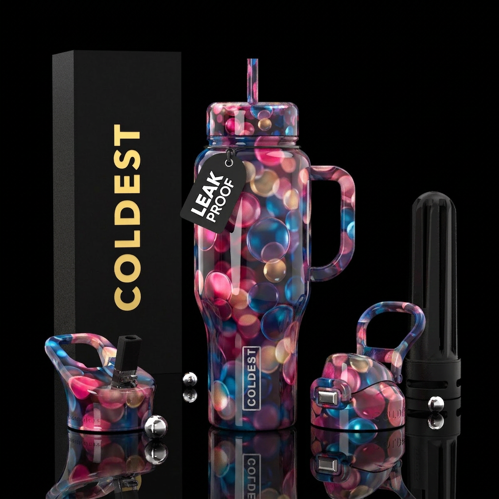 Phantom,  bokeh,glossy, trompe-l'œil water bottle design