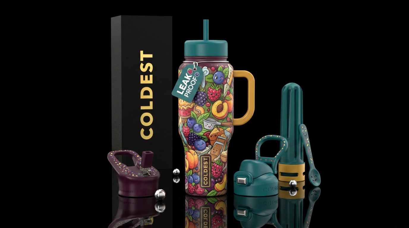 Cobblers, whimsical, cartoonish, glossy, trompe-l'... water bottle design