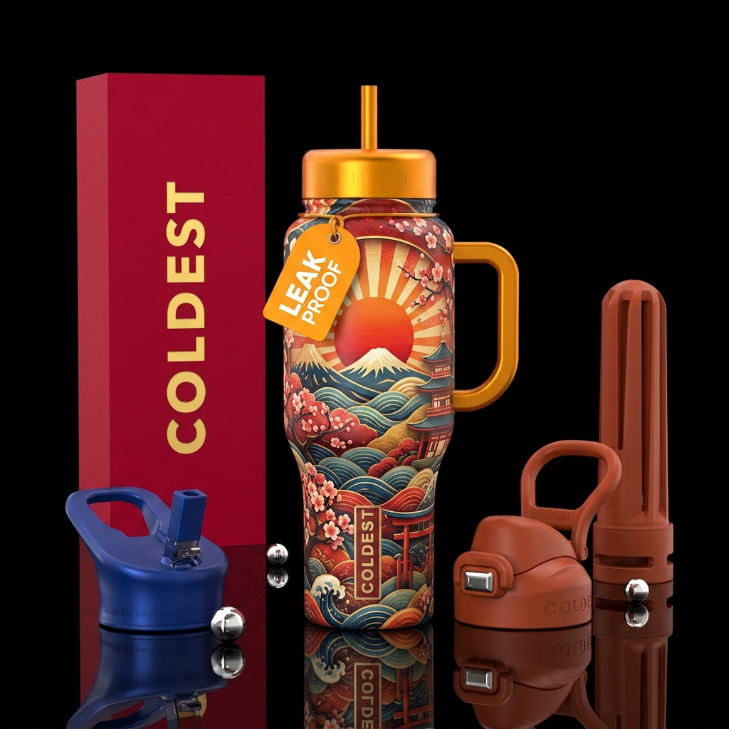 Empire of the sun, Japanese art,glossy, trompe-l'œ... water bottle design