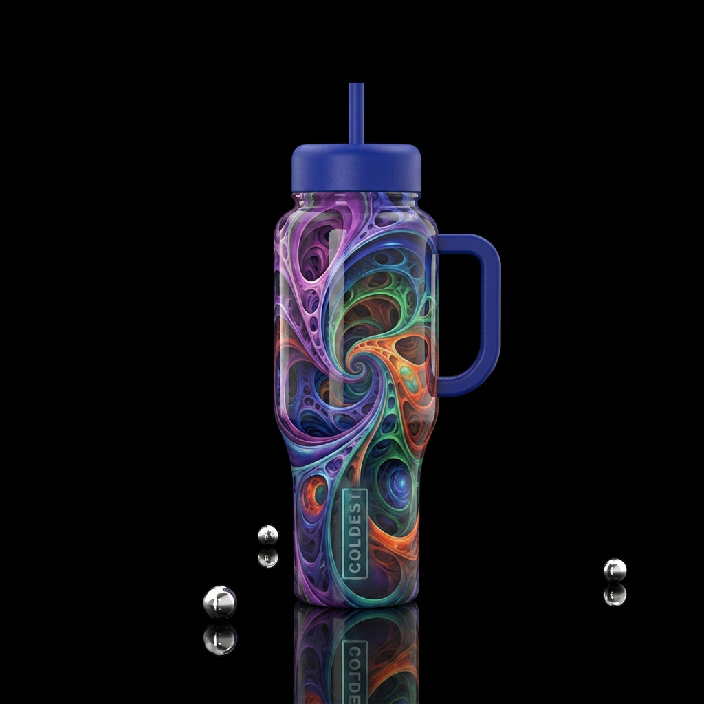 Astimososis,glossy,trompe-l'œil water bottle design