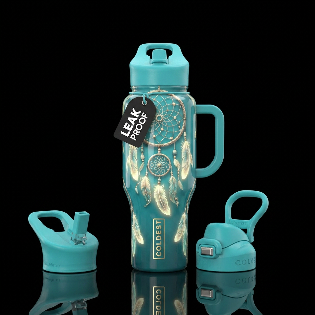 Beautiful dreamcatcher all over,glossy, trompe-l'œ... water bottle design