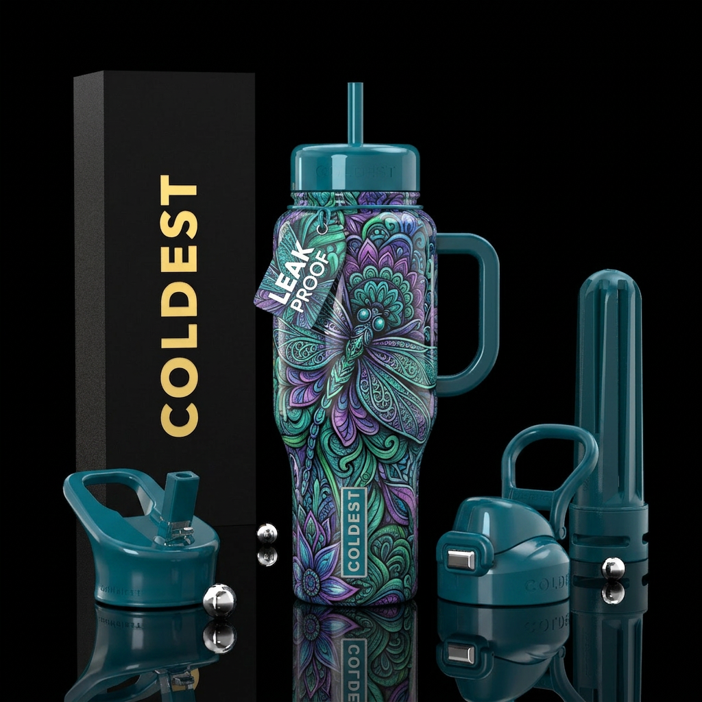Groovy ,glossy, trompe-l'œil, , zentangle, mystica... water bottle design