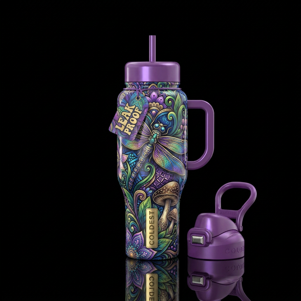 Groovy ,glossy, trompe-l'œil, , zentangle, mystica... water bottle design