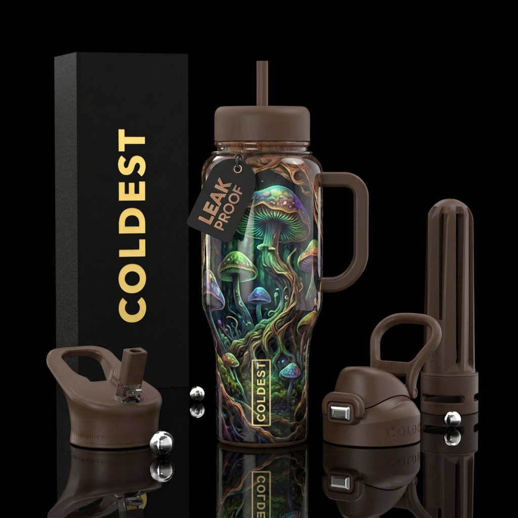 glossy, trompe-l'œil, , , mystical, tranquil,,  tr... water bottle design