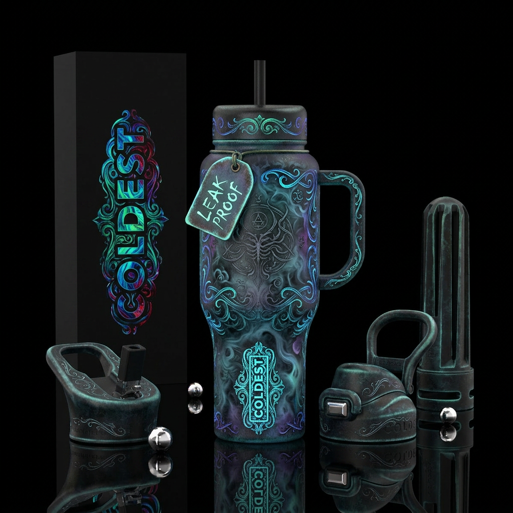 ,eerie feel, , provocative, ,glossy, trompe-l'œil,... water bottle design