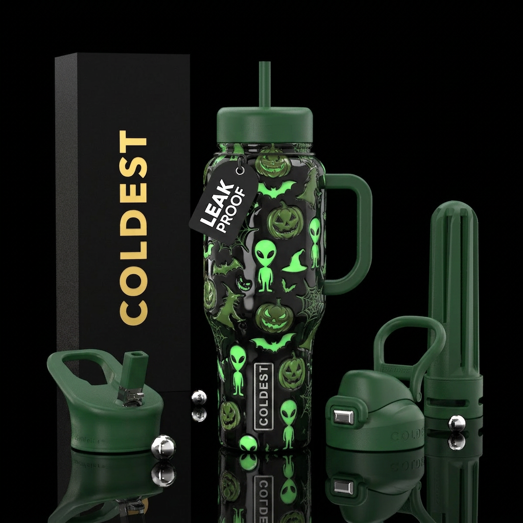 Beautiful Halloween hallmarks,glossy, trompe-l'œil... water bottle design