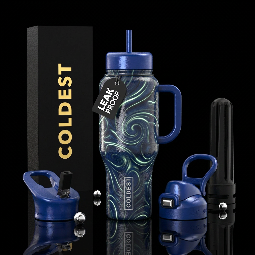 , glossy, trompe-l'œil, glow in the dark, intense,... water bottle design