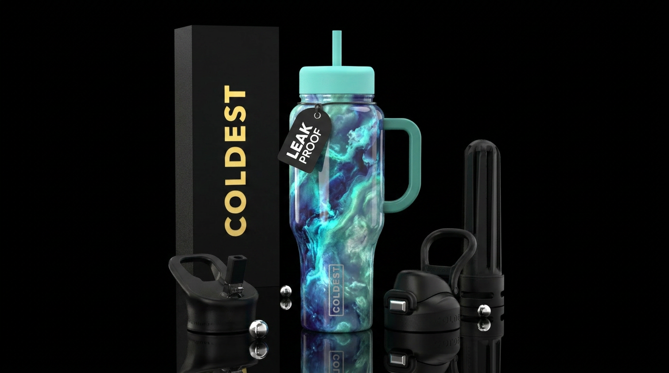 , glossy, trompe-l'œil,  intense, dreamy, divine,,... water bottle design