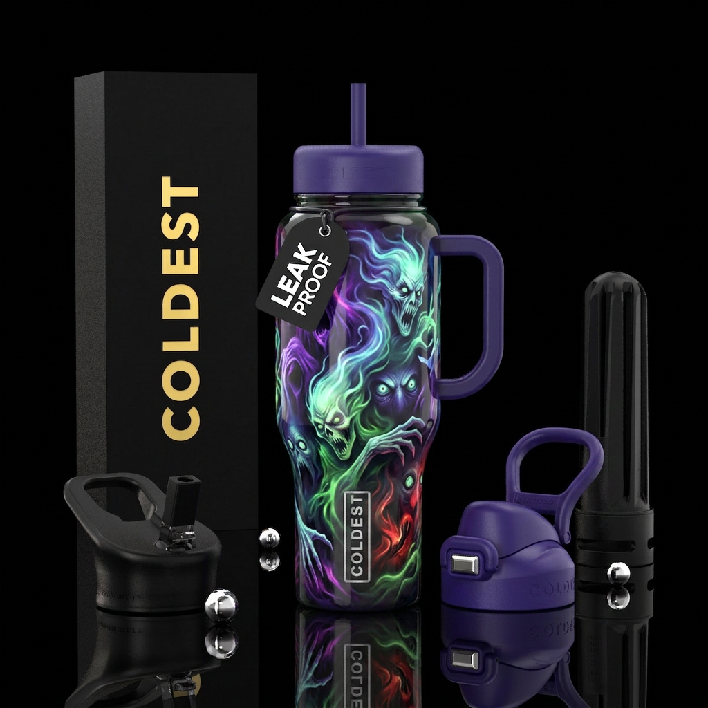 Nightmares,night terror, fright,, glossy, trompe-l... water bottle design