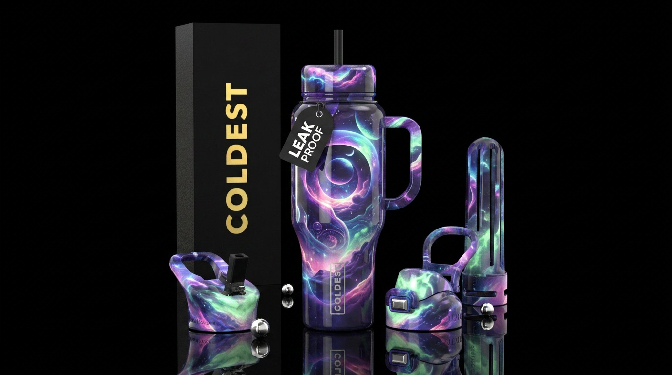 dreams, glossy, trompe-l'œil, glow in the dark,,dr... water bottle design