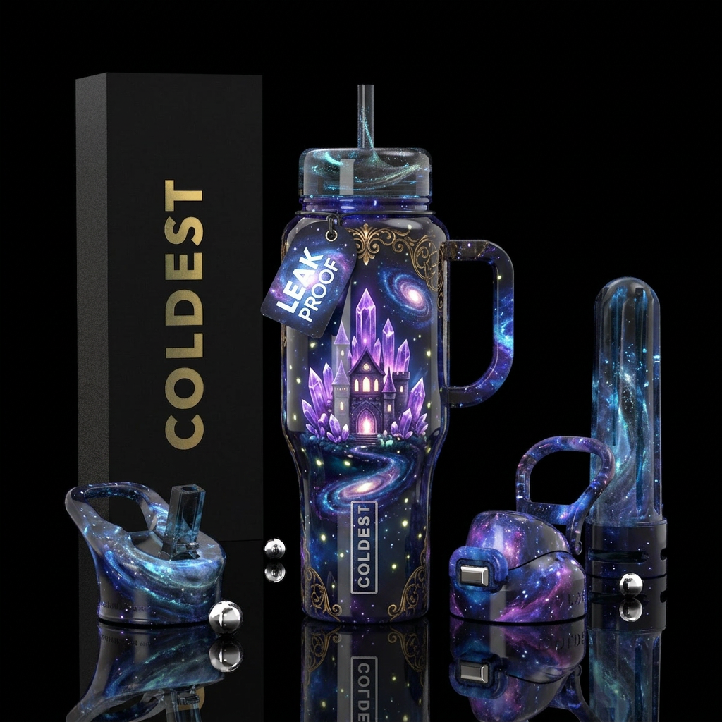 dreams, glossy, trompe-l'œil, glow in the dark,,dr... water bottle design