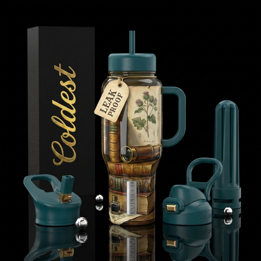 ,glossy, trompe-l'œil ,vintage water bottle design