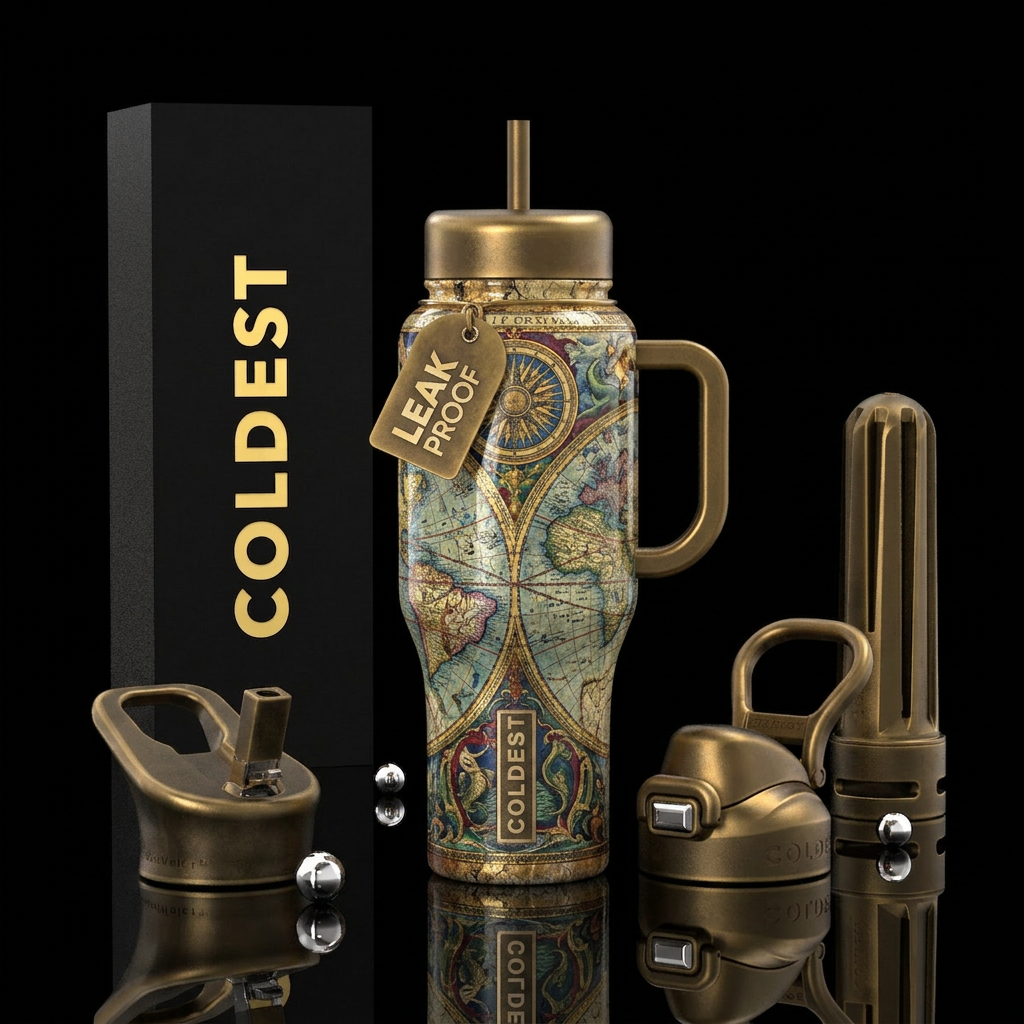 ,glossy, trompe-l'œil ,vintage,worn,new life,antiq... water bottle design