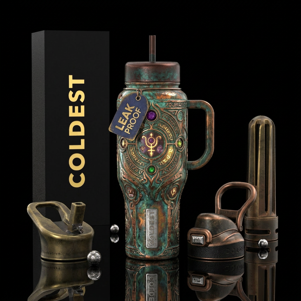 ,glossy, trompe-l'œil ,vintage,worn,new life,antiq... water bottle design