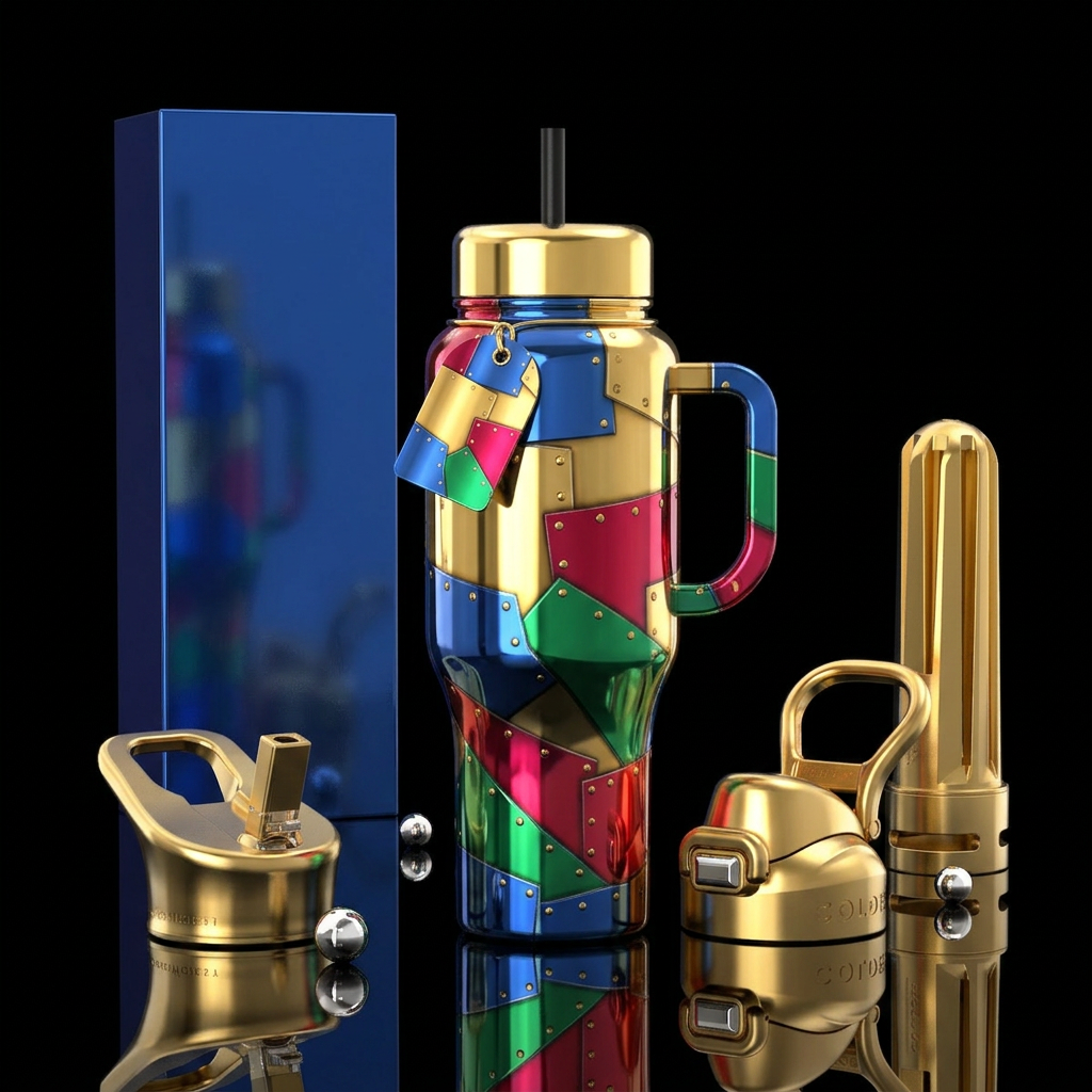 Pursuit of greatness, glossy, trompe-l'œil, savvy,... water bottle design