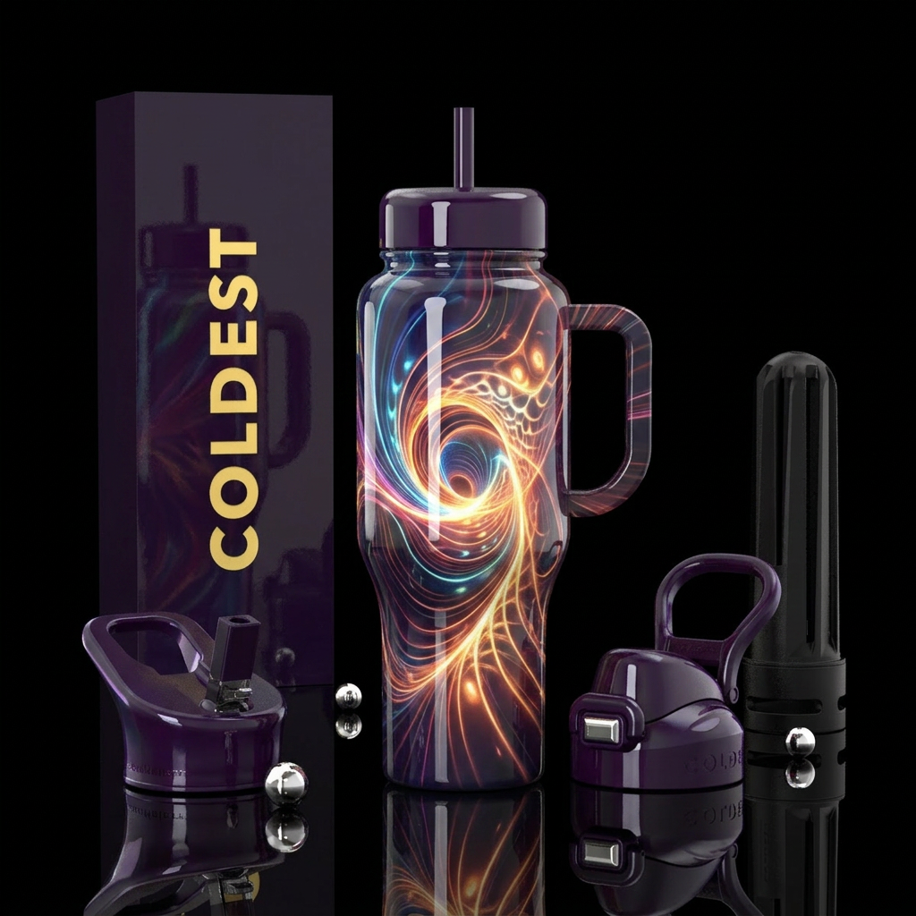 Pursuit of greatness, glossy, trompe-l'œil, savvy,... water bottle design