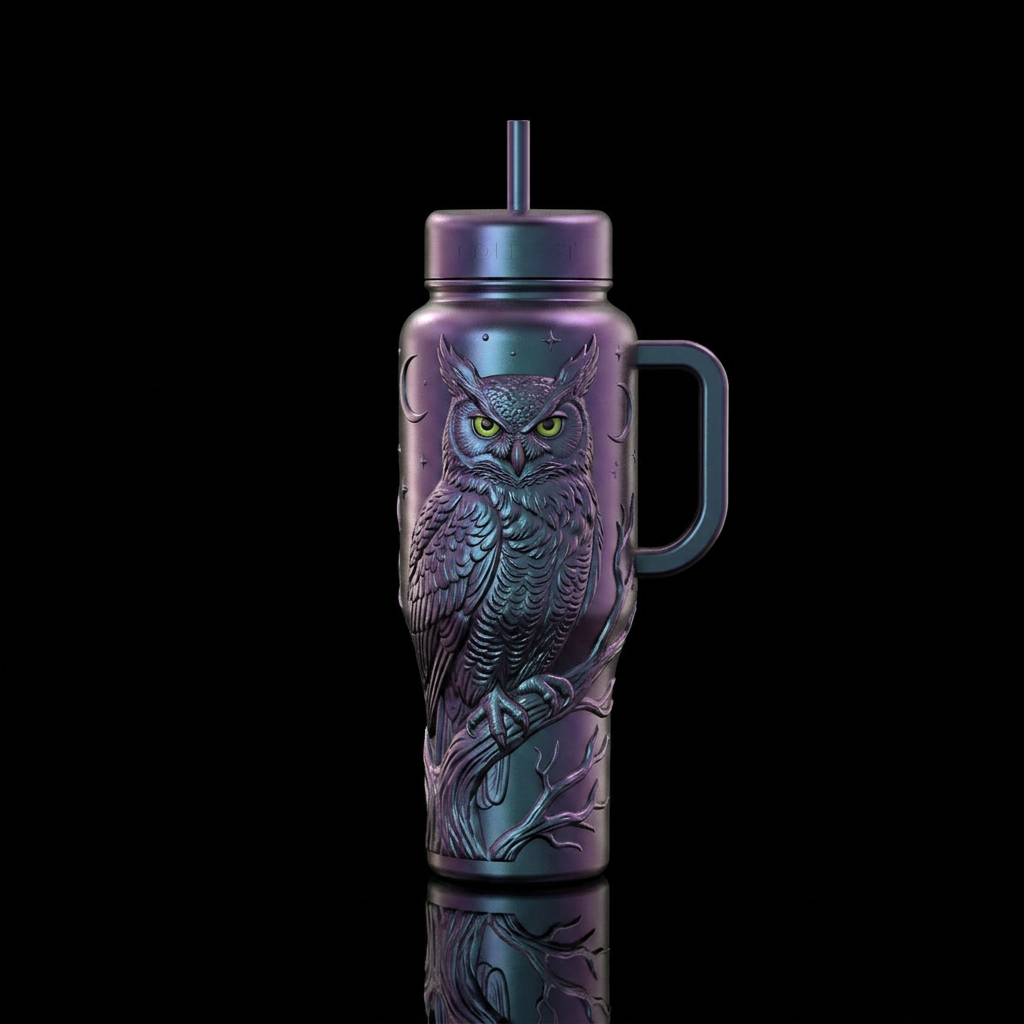 detailed, close-up photograph of a large, insulate... water bottle design