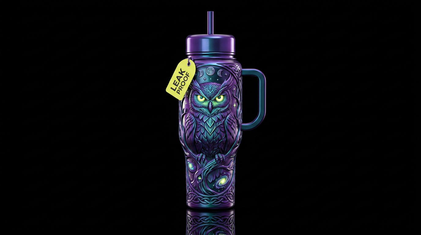 detailed, close-up photograph of a large, insulate... water bottle design