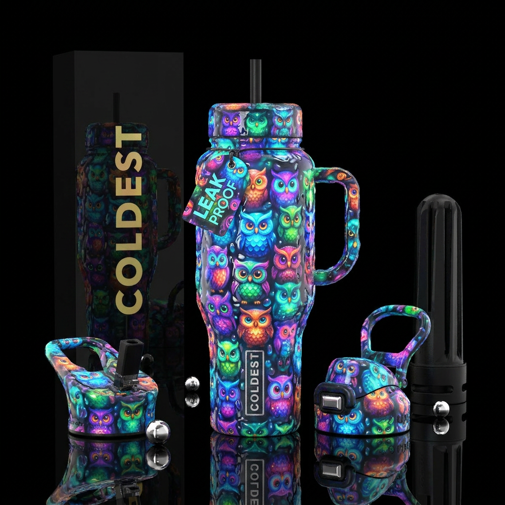 Blubbery, glossy, trompe-l'œil, glowie,vibrant ,vi... water bottle design