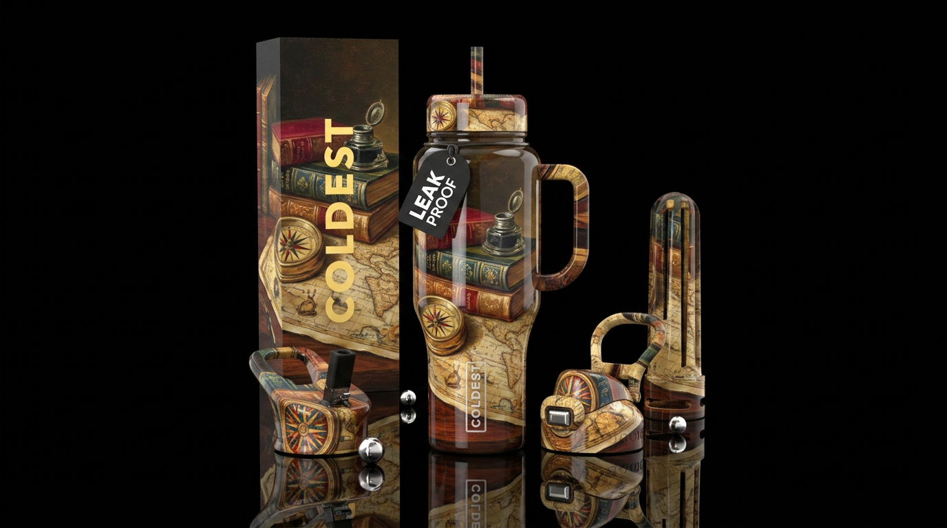 Legacy,glossy,trompe-l'œil water bottle design