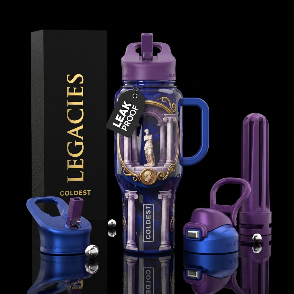 Legacies,glossy,trompe-l'œil water bottle design