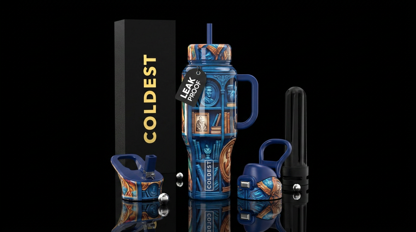 Legacies,glossy,trompe-l'œil water bottle design