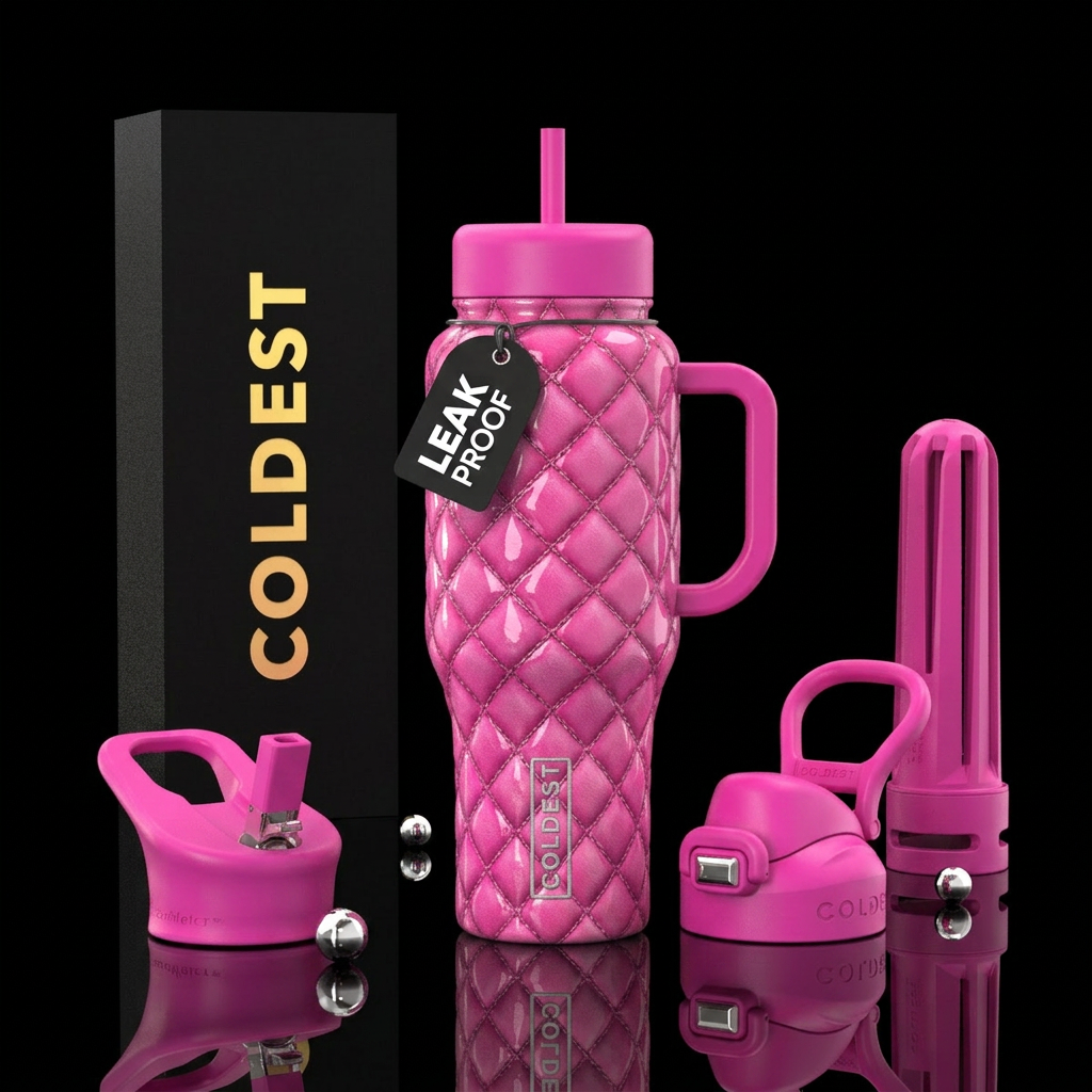 Perky,glossy, trompe-l'œil water bottle design