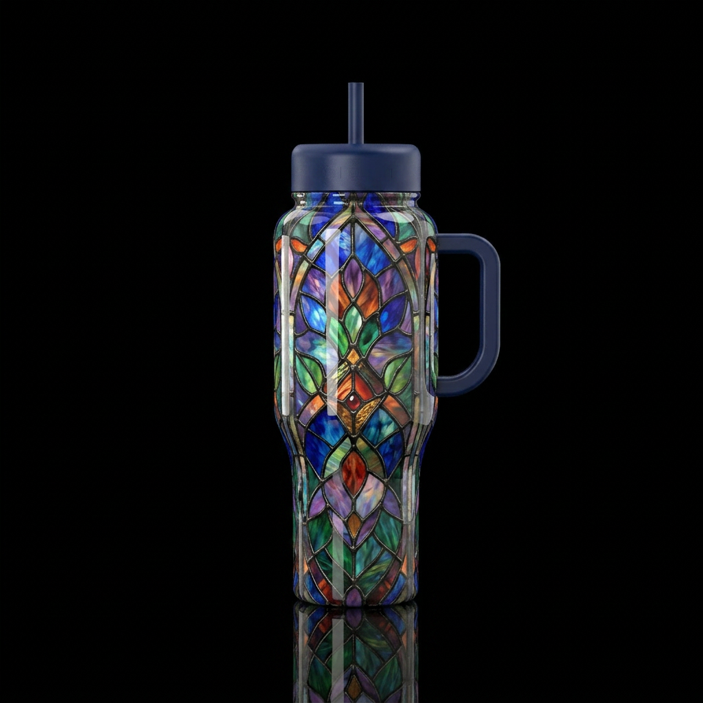 Tiffany lamp inspired glass,savvy, sassy,glossy, t... water bottle design